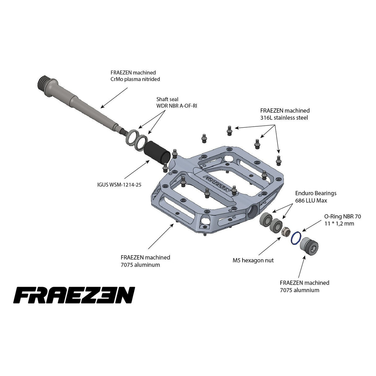 FRAEZEN FOOTPEG M/L platform pedals